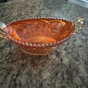 Elegant Orange Glass Bowl